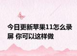 今日更新苹果11怎么录屏 你可以这样做