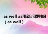 as well as用就近原则吗（as well）