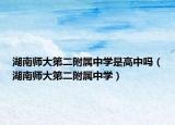 湖南师大第二附属中学是高中吗（湖南师大第二附属中学）