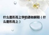 什么是形而上学的通俗解释（什么是形而上）