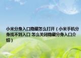 小米分身入口隐藏怎么打开（小米手机分身找不到入口 怎么关闭隐藏分身入口介绍）