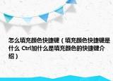 怎么填充颜色快捷键（填充颜色快捷键是什么 Ctrl加什么是填充颜色的快捷键介绍）