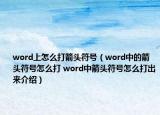 word上怎么打箭头符号（word中的箭头符号怎么打 word中箭头符号怎么打出来介绍）