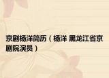 京剧杨洋简历（杨洋 黑龙江省京剧院演员）