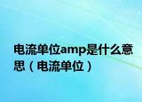 电流单位amp是什么意思（电流单位）