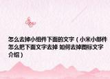 怎么去掉小组件下面的文字（小米小部件怎么把下面文字去掉 如何去掉图标文字介绍）