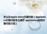 怎么在apple store分期付款（applestore分期付款怎么操作 applestore如何分期付款介绍）