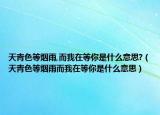 天青色等烟雨,而我在等你是什么意思?（天青色等烟雨而我在等你是什么意思）