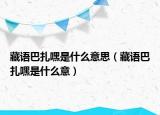 藏语巴扎嘿是什么意思（藏语巴扎嘿是什么意）