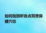 如何找到听音点耳聋保健穴位