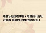 电脑Ip地址在哪看（电脑的ip地址在哪看 电脑的ip地址在哪介绍）