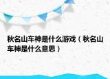 秋名山车神是什么游戏（秋名山车神是什么意思）