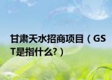 甘肃天水招商项目（GST是指什么?）