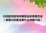 川贝的功效与作用禁忌及食用方法（食用川贝要注意什么详细介绍）