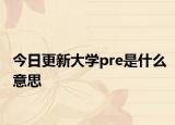 今日更新大学pre是什么意思