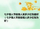 七夕情人节给情人发多少红包最好（七夕情人节发给情人多少红包为好）