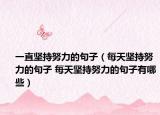 一直坚持努力的句子（每天坚持努力的句子 每天坚持努力的句子有哪些）