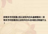愿有岁月可回首,且以深情共白头是哪首诗（愿有岁月可回首且以深情共白头全诗的注释是什么）
