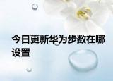 今日更新华为步数在哪设置