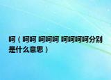 呵（呵呵 呵呵呵 呵呵呵呵分别是什么意思）