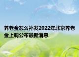 养老金怎么补发2022年北京养老金上调公布最新消息