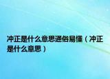 冲正是什么意思通俗易懂（冲正是什么意思）
