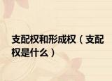 支配权和形成权（支配权是什么）