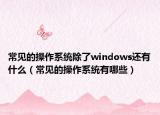 常见的操作系统除了windows还有什么（常见的操作系统有哪些）