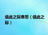 值此之际意思（值此之际）