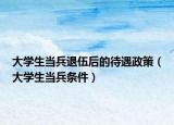 大学生当兵退伍后的待遇政策（大学生当兵条件）