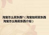 淘宝怎么买东西?（淘宝如何买东西 淘宝怎么购买东西介绍）