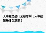 人中翘楚是什么意思啊（人中翘楚是什么意思）