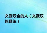 文武双全的人（文武双修系统）