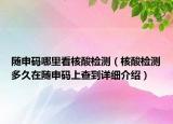 随申码哪里看核酸检测（核酸检测多久在随申码上查到详细介绍）