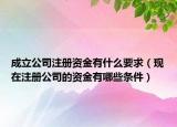 成立公司注册资金有什么要求（现在注册公司的资金有哪些条件）