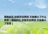墙角的花,你孤芳自赏时,天地便小了什么意思（墙角的花,你孤芳自赏时,天地便小了意思）
