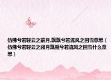 仿佛兮若轻云之蔽月,飘飘兮若流风之回雪意思（仿佛兮若轻云之闭月飘摇兮若流风之回雪什么意思）