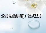 公式法的讲解（公式法）