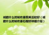 减肥什么时候吃番茄黄瓜较好（减肥什么时候吃番石榴好详细介绍）
