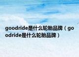 goodride是什么轮胎品牌（goodride是什么轮胎品牌）