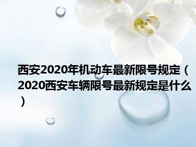 西安2020年机动车最新限号规定（2020西安车辆限号最新规定是什么）