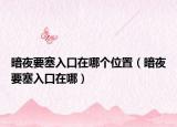暗夜要塞入口在哪个位置（暗夜要塞入口在哪）
