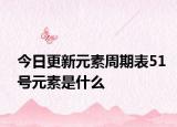 今日更新元素周期表51号元素是什么