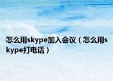 怎么用skype加入会议（怎么用skype打电话）