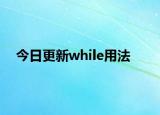 今日更新while用法