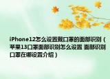 iPhone12怎么设置戴口罩的面部识别（苹果13口罩面部识别怎么设置 面部识别口罩在哪设置介绍）