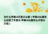 为什么苹果id不显示头像（苹果id头像怎么设置了不显示 苹果id头像怎么不显示介绍）