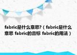 fabric是什么意思?（fabric是什么意思 fabric的音标 fabric的用法）