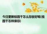 今日更新桂圆干怎么存放好呢(桂圆干怎样保存)