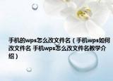 手机的wps怎么改文件名（手机wps如何改文件名 手机wps怎么改文件名教学介绍）